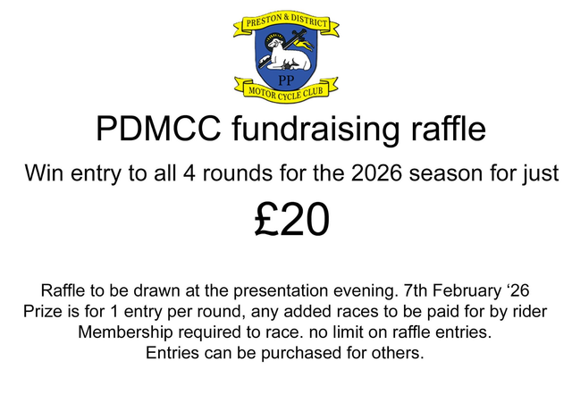 Preston &amp; DMCC Fund Raising Raffle Free Season Racing