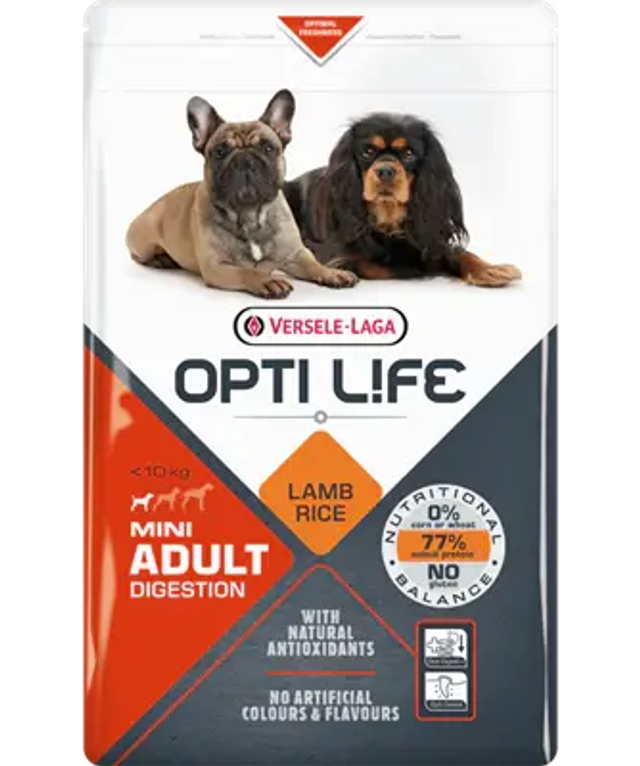 Opti Life adult digestion MINI su ėriena ir ryžiais