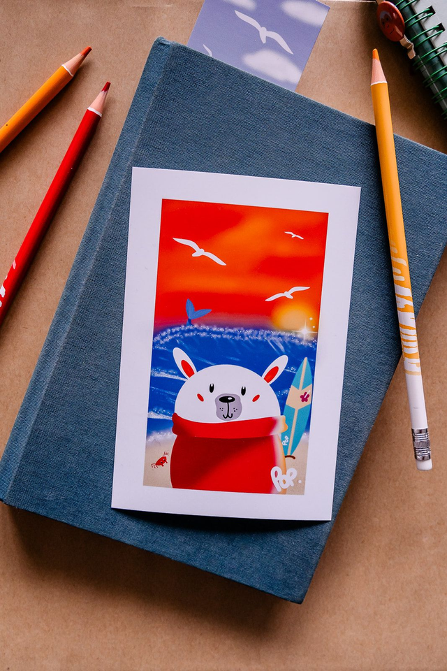 Illustration 10x15 - Pop couché de soleil
