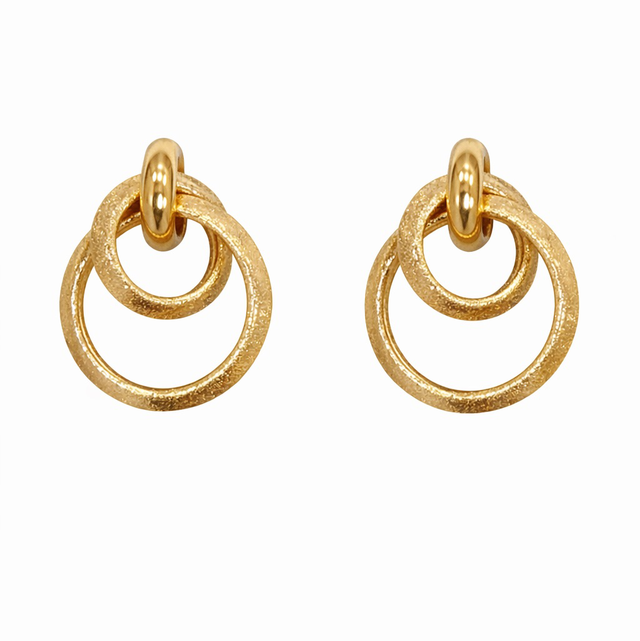 Pendientes doble aro dorado 