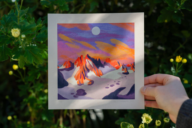 sunset in the mountains fine art print