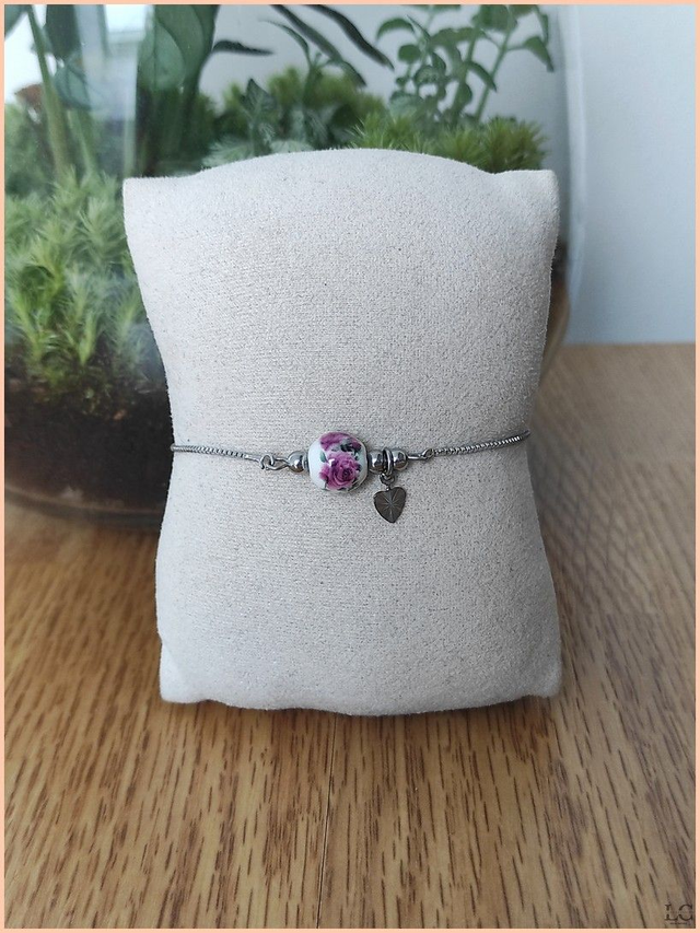 Bracelet coulissant avec breloque - perle céramique