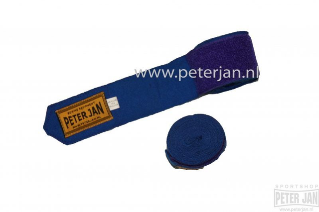 Windsel  4,5 m  handbescherming bokssport  P.J.   A-dam. kleur blauw en zwart