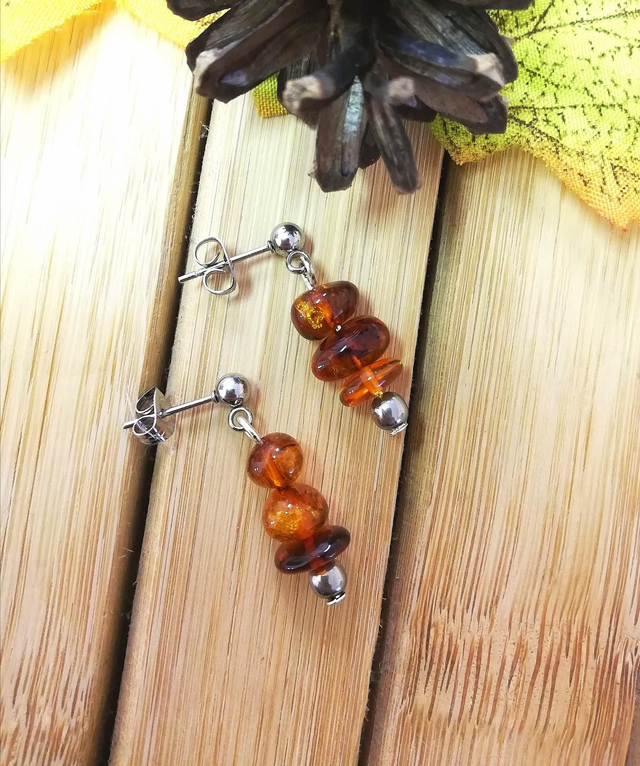 Boucles d'oreilles ambre 