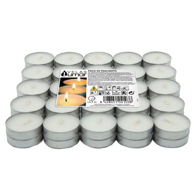  Lumar Velas Blanca sin Aromas (Pack 50 Velas)