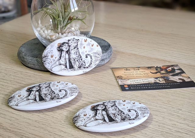 L&#039;Or des Fous _ ex-libris, Broche Soft Touch ovale