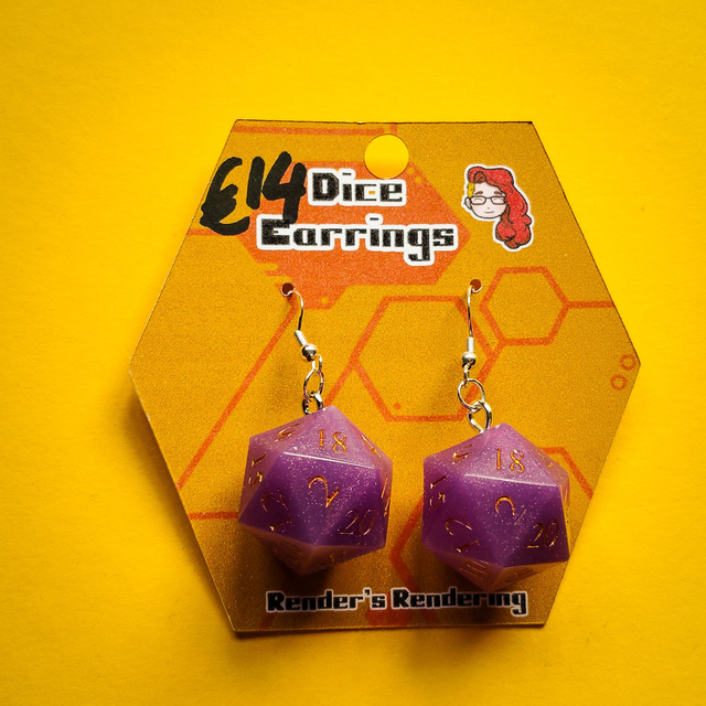 Purple Gold - Dice - Earrings  [EAR-DIC-PLSG]