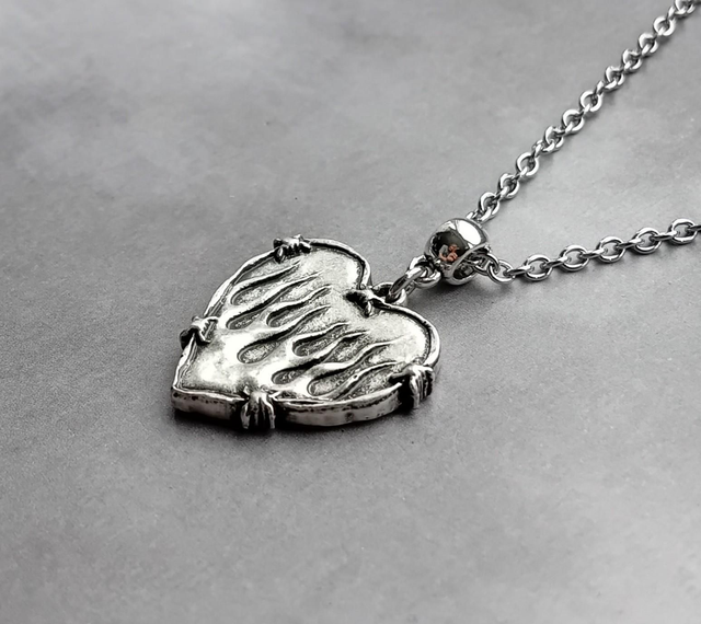 Flaming Heart Necklace