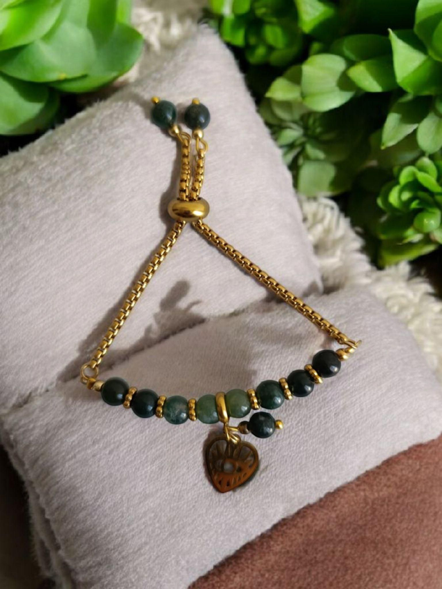 Bracelet coulissant Agate mousse - Souffle de Paix & Renouveau