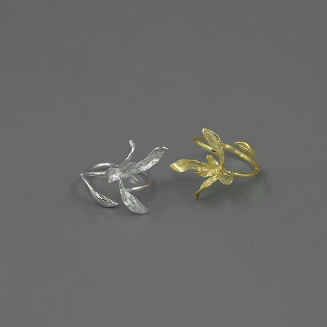 *Silver Jewellery* Orchid in Hollow Valley Silver Ring
