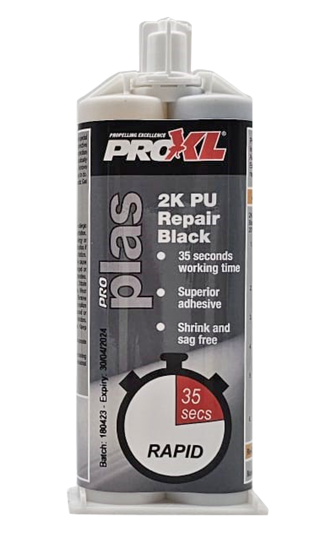 PROXL PROPLAS 2K PU REPAIR BLACK Plastic Adhesive Ultra Rapid - Black