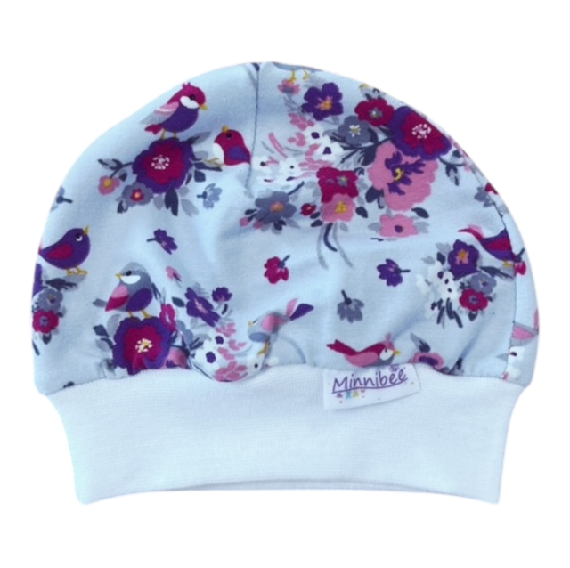 Mütze „Blumen grau"   