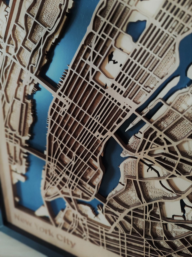 B02 – Carte de New York CIty 3D – Décoration Murale