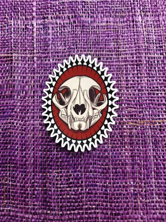 Cat skull sticker