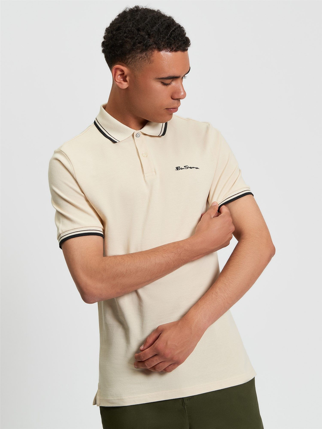 Ben Sherman 1012790 Signature Pique Polo - Fog