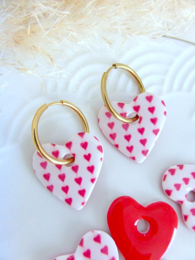 Perles coeurs rouges - Mix &amp; Boucles