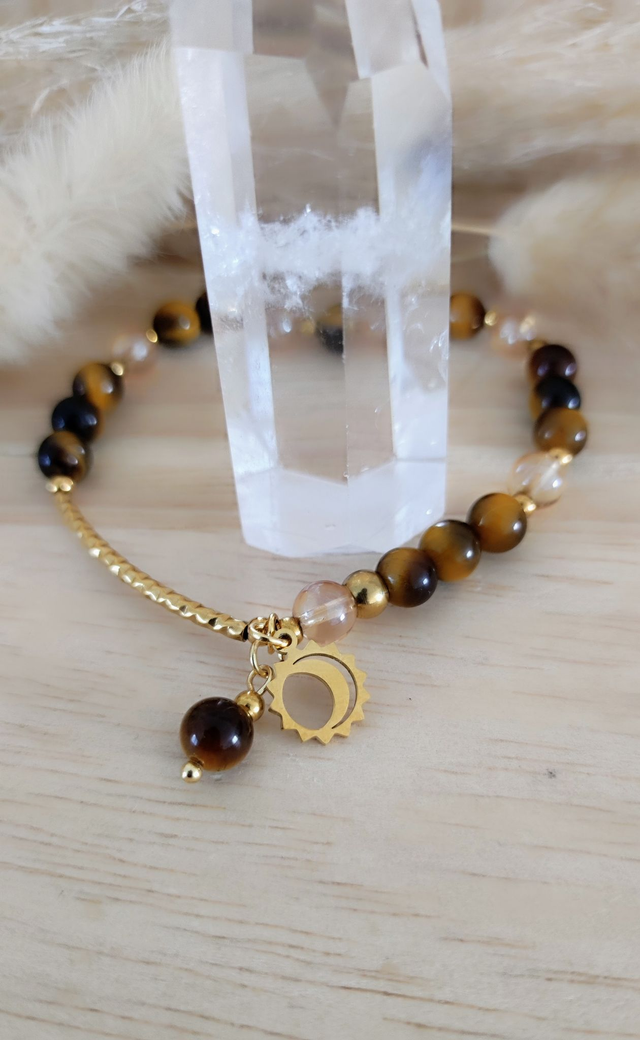 Bracelet "Force et Confiance" Oeil de tigre