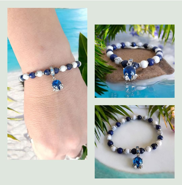Bracelet Pandolith Lapis-lazuli/Howlite 