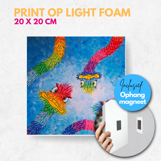 Struisvogel 3 | Light foam met magneet