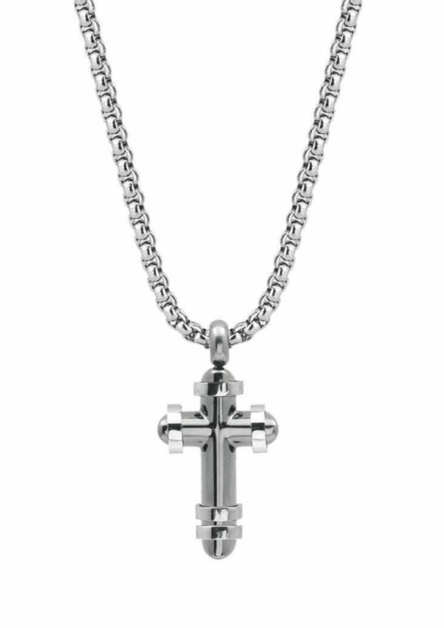 collana in acciaio 4you uomo con croce P21646
