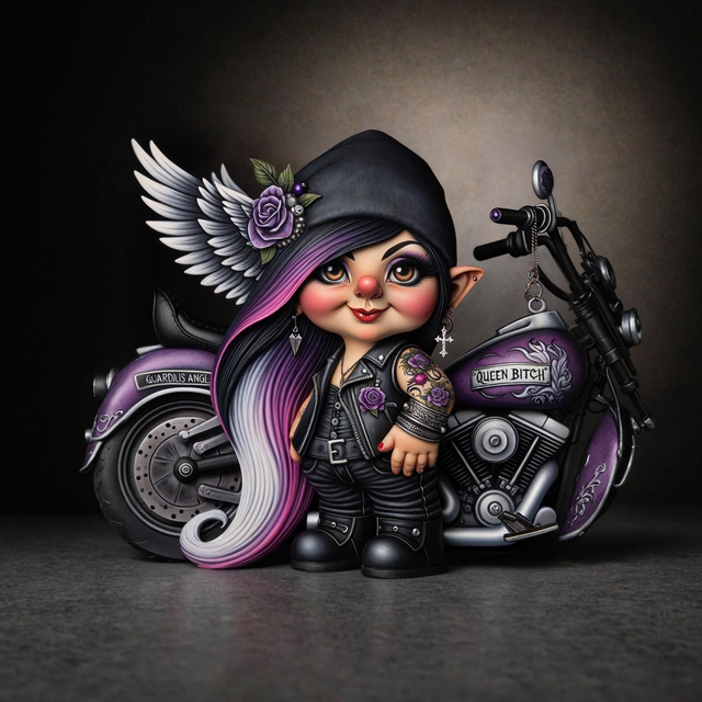 Female Gnome with motorcycle T-Shirt