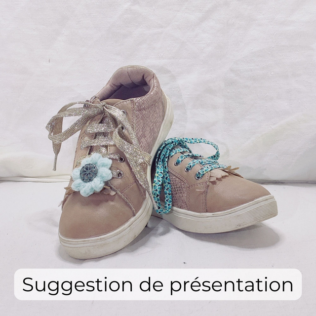 Boutons Fleurs Pomponettes Cerisier Turquoise