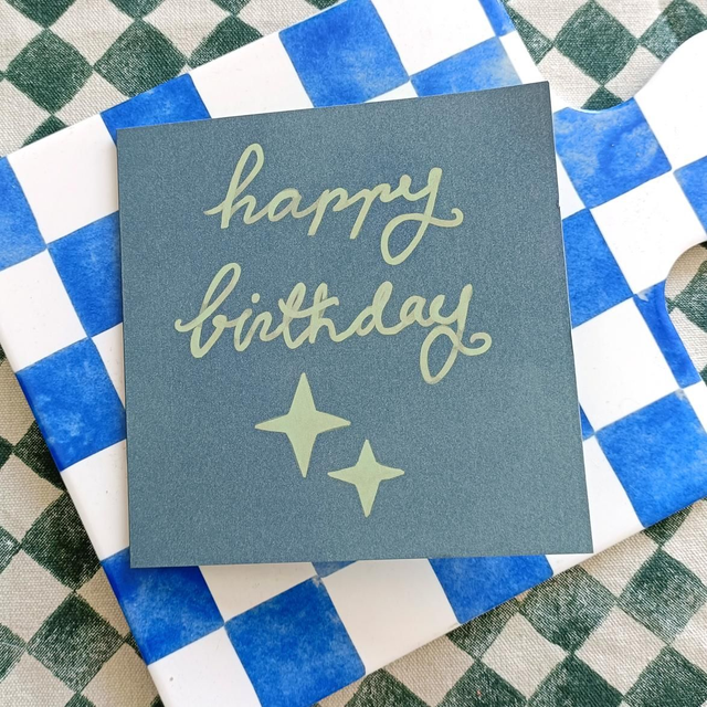 happy birthday sparkles - double sided greeting card