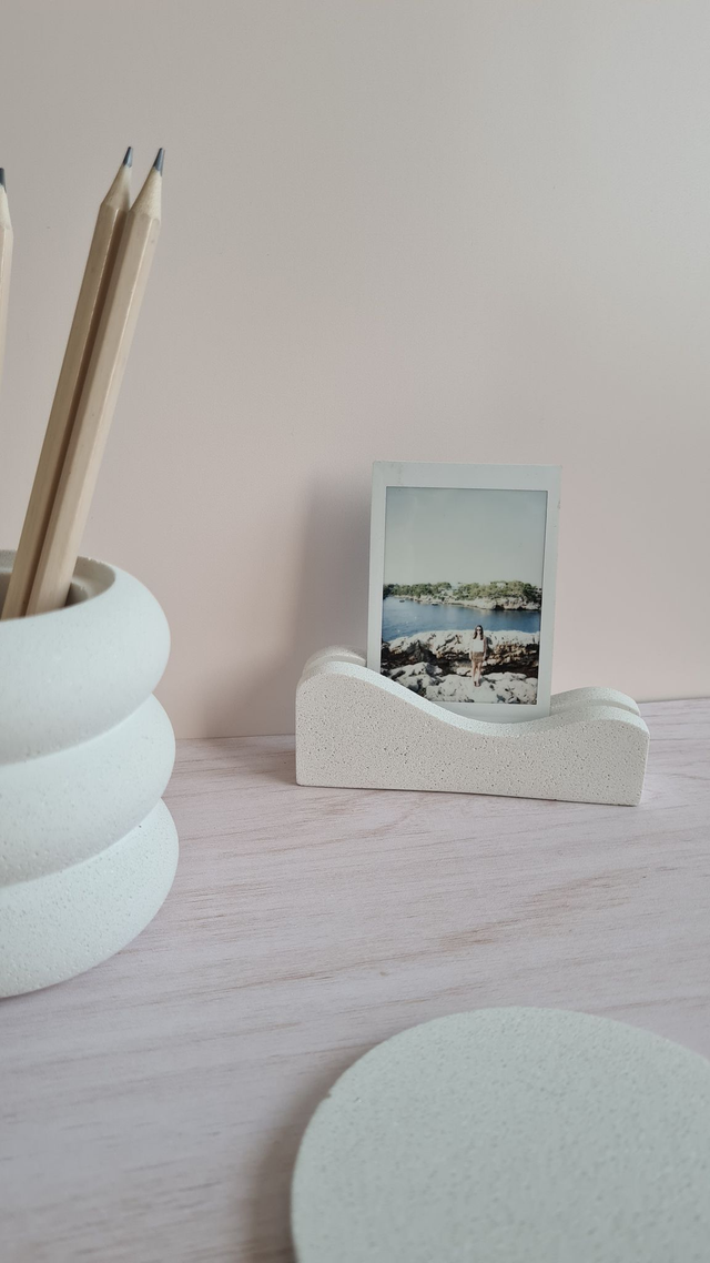 Porte-cartes / porte-photos – Blanc minéral