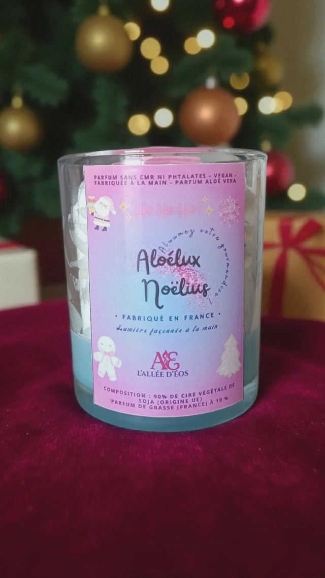Bougie Gourmande Aloélux Noëlius - Parfum Aloé Véra