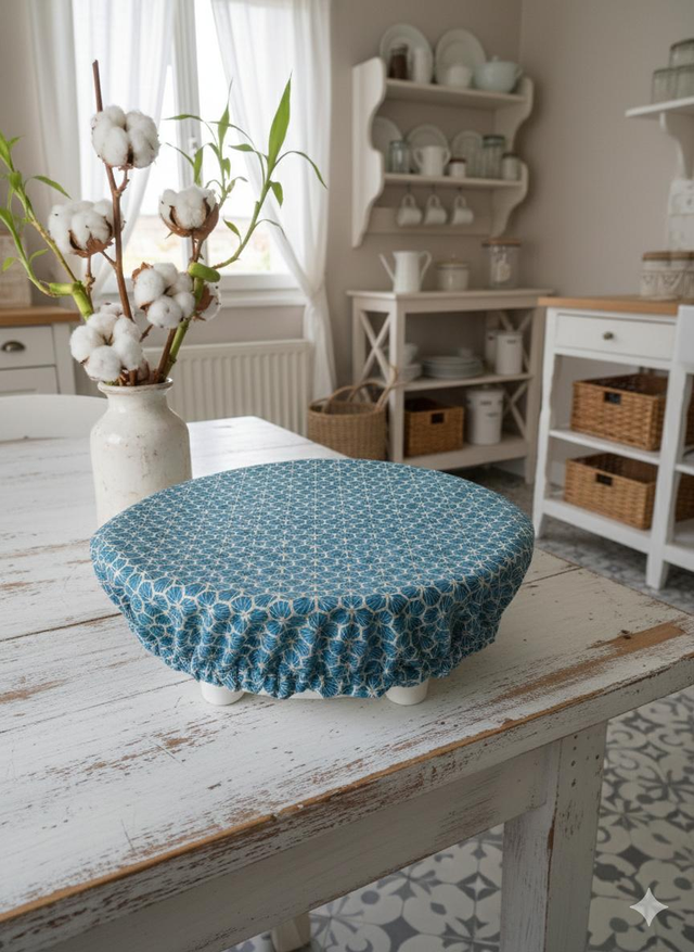 Couvre plat taille L turquoise 