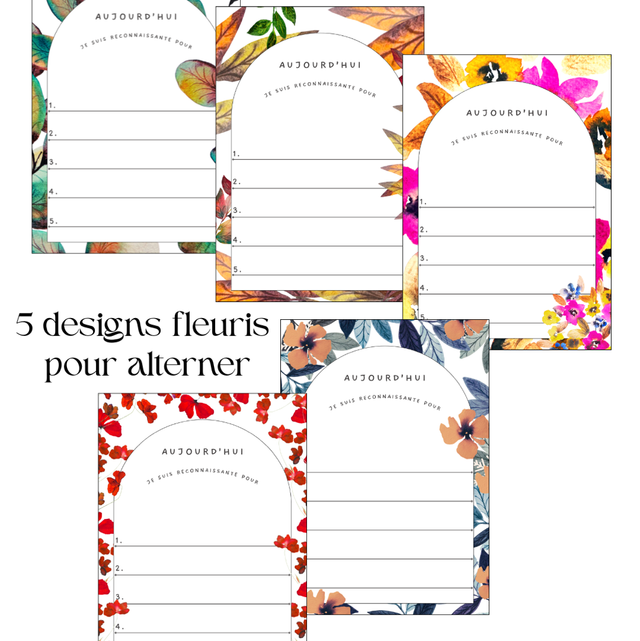 Carnet de gratitude "j'écris et pratique la gratitude"