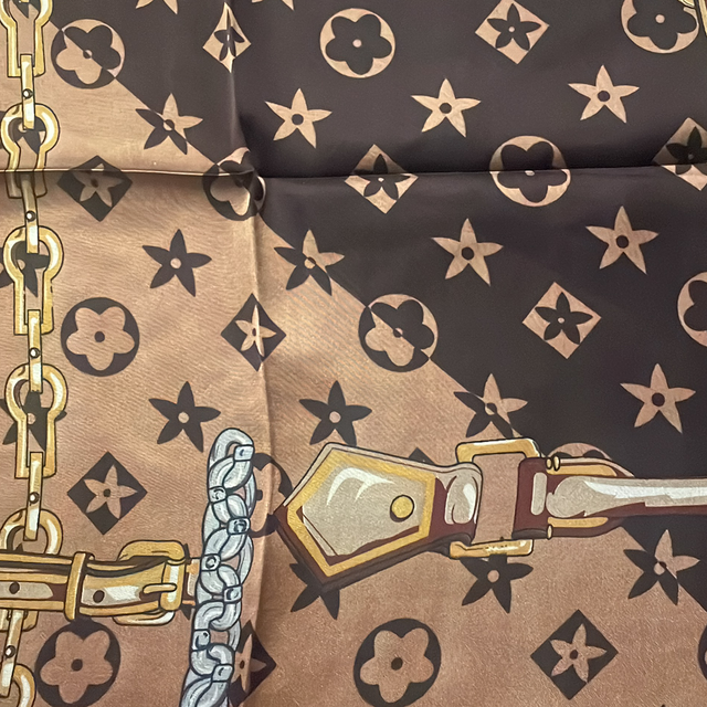 Sjaaltje 68 x 68 cm donkerbruin/ Camel