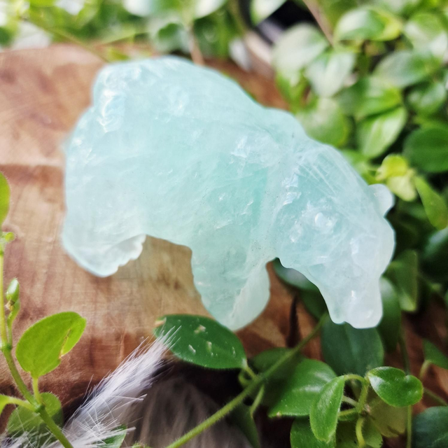 Green Fluorite bear 