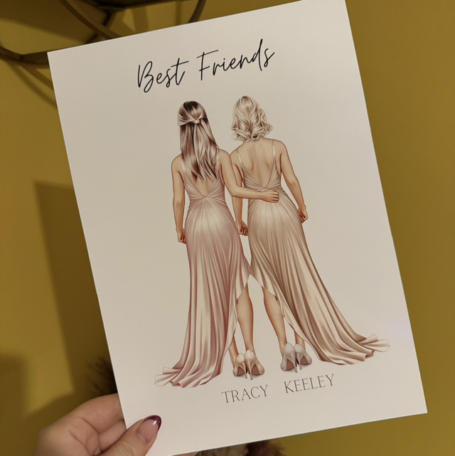 Personalised “Best Friends” Watercolour A4 Print