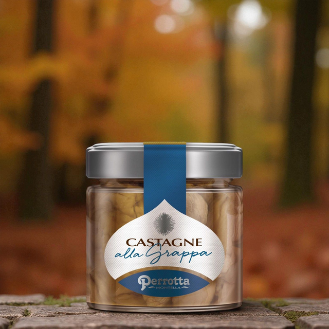 Castagne con sciroppo alla grappa - Perrotta - 235gr