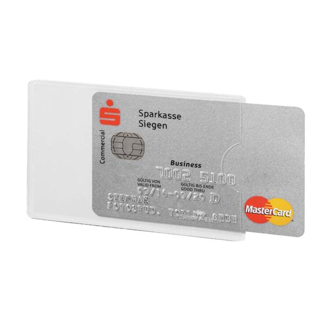 Tasca porta carte di credito RFID Secure - PPL - 5,4 x 8,7 cm - trasparente/argento - Durable DURABLE