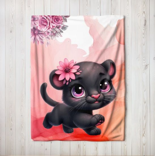 Couverture personnalisé panthère noire