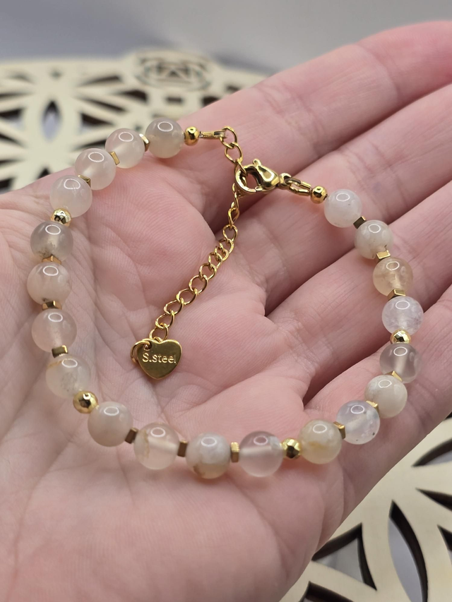 Bracelet Agate fleur de cerisier 0,6 cm