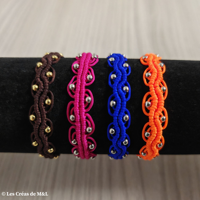 Bracelet Perles &amp; Macramé - Modèle n°3