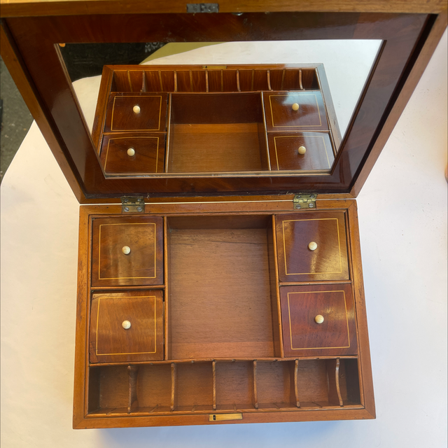 Schmuckkasten Utensilo Holzkiste antik