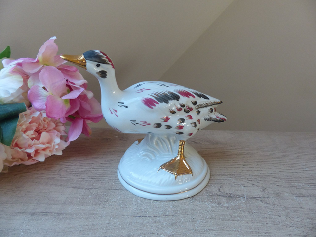 Sculpture Oiseau Canard en Porcelaine Fine Portugal, Statuette en Porcelaine Oiseau Canard Décoration Maison Campagne Cottage Collection