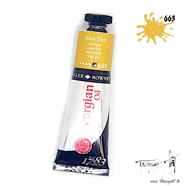 DALER ROWNEY - PEINTURE A L'HUILE GEORGIAN 38mL - OCRE JAUNE 663 - CA133663