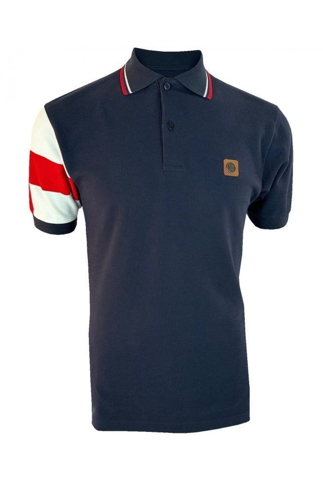 Trojan TR9073 Flag Sleeve Pique Polo - England 