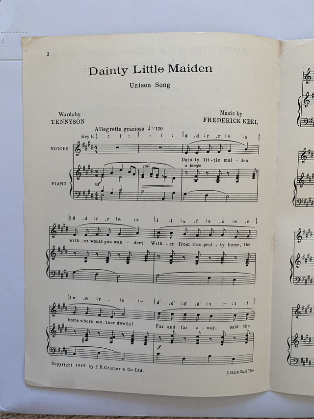 Dainty Little Maiden Unison Sheet Music