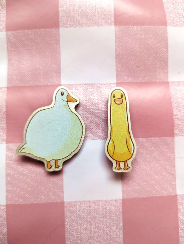 Duck Pin Badges - steel gifts, badges and pins, duck gifts, duck pins, goose pin, honk honk, quackers about you, duckling gift, pins, badges