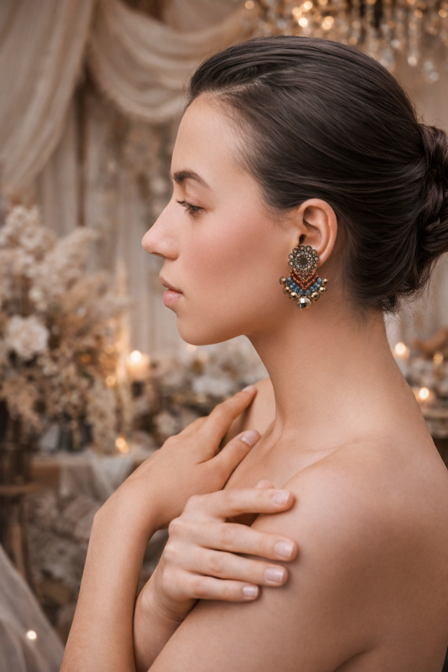 Boucles d'oreilles micro-macramé 