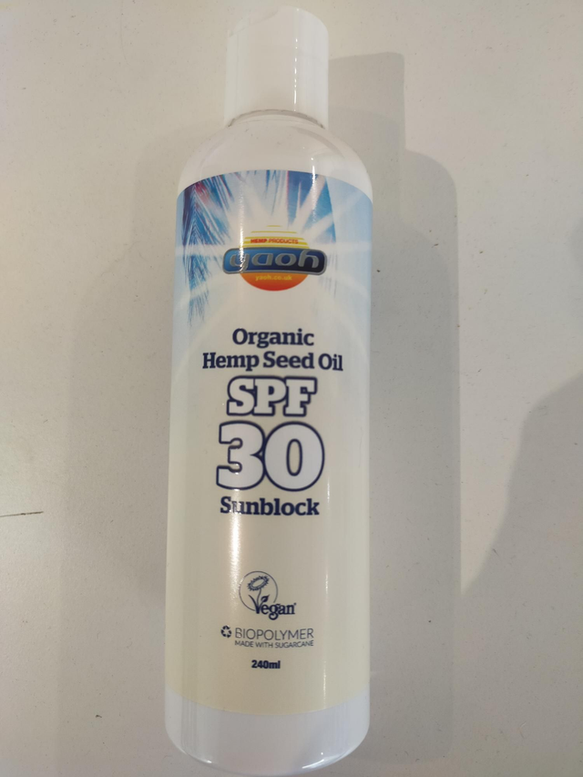 Hemp Seed Oil SPF-30 Sunblock 240ml – In a biopolymer made with sugarcane bottle yao-1010