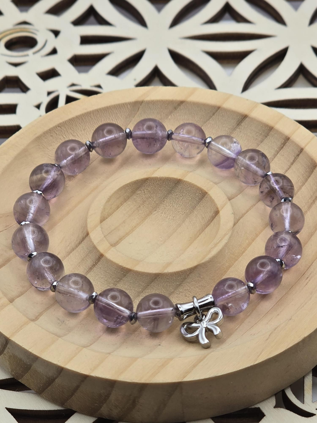 Bracelet Améthyste claire 0,8 cm 