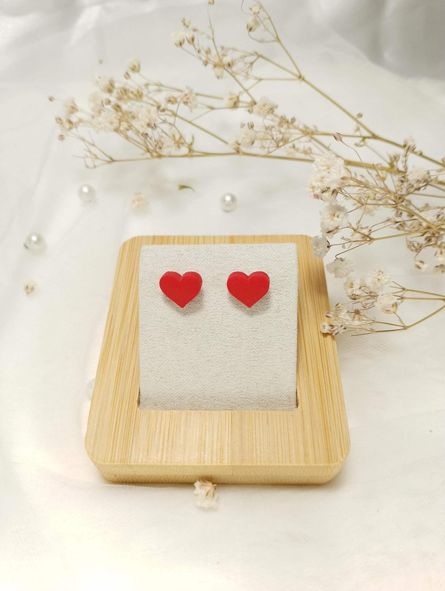 Boucles d'Oreilles "Rouge Cœur"