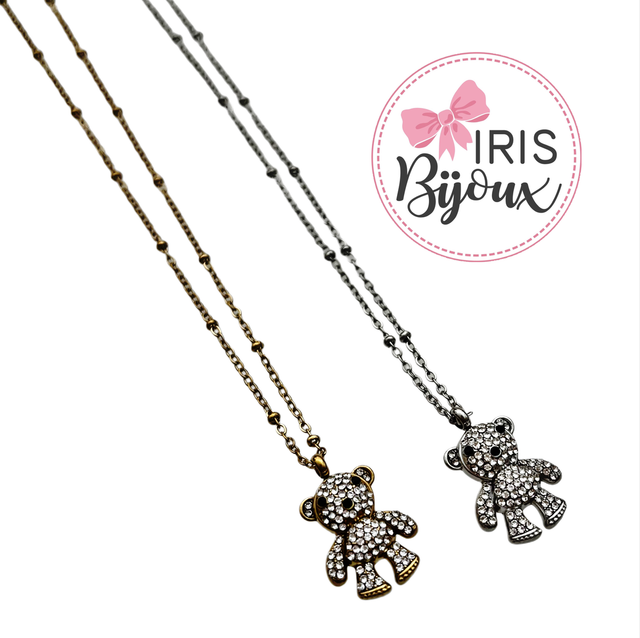 Collana orsetto 3d pavè